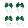 Festival Bowknot Headband with Shamrock Embellishments Hair Decoration for Patrick's Day and Other Festival Event