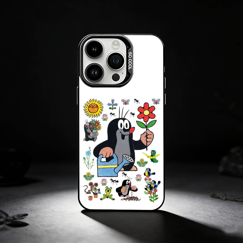 

C-Cartoon Littles M-Mole Phone Case For iPhone 17,16,15,14,13,12,11 Plus,Pro Max,XS,Colored silver phone case iPhone17promax