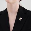 Ginkgo Leaf Brooch Elegant Faux Pearl Lapel Pin Rhinestone Leaf Brooch Pin for Women Coats Shirts Scarves Shawls Bags