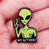 We Ovthere Letter Enamel Alien Brooch Badge Pin Party Accessory