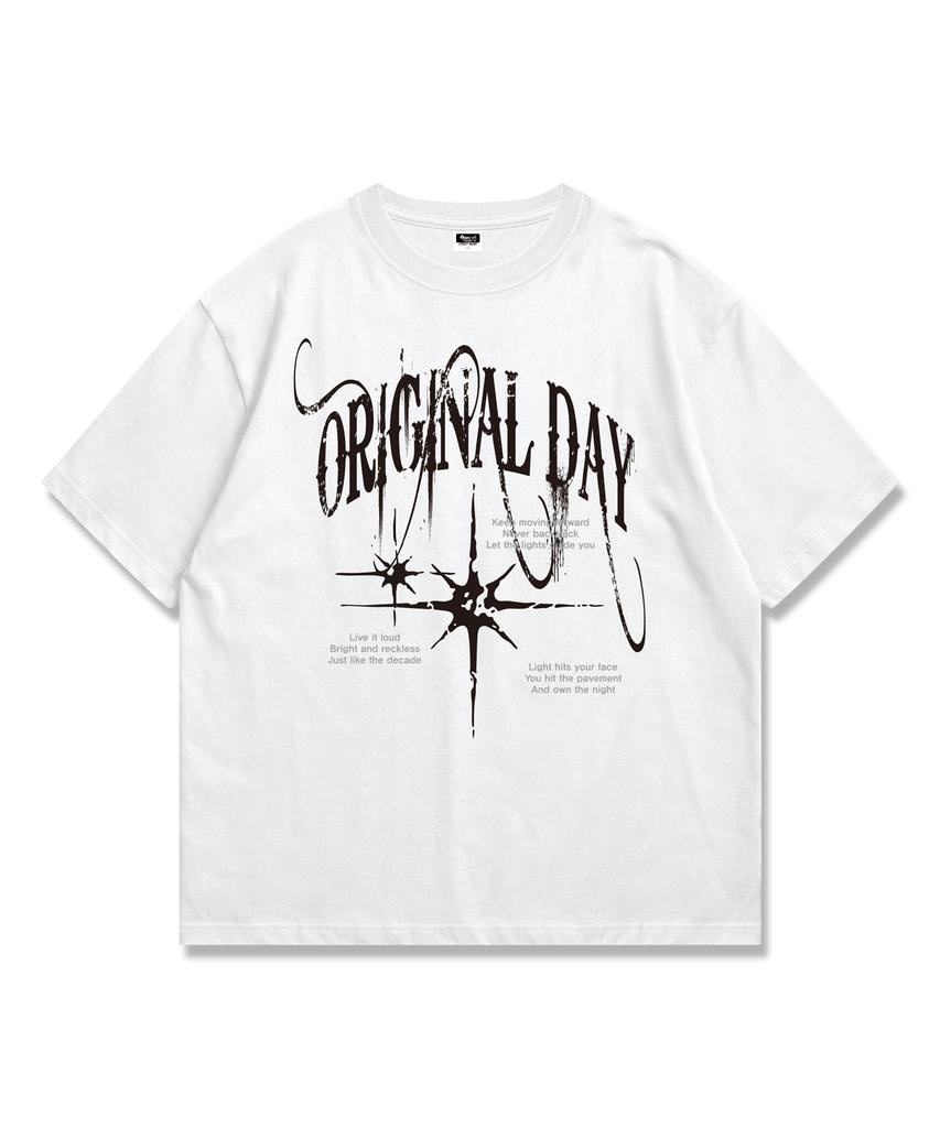 ORIGINALDAY Starlight Line Vintage Oversized Short Sleeve T-Shirt 4 Colors