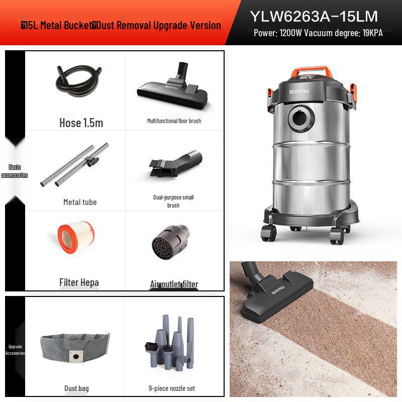 Yili High-Power 3-in-1 Wet/Dry Vacuum Cleaner for Indoor & Car Use