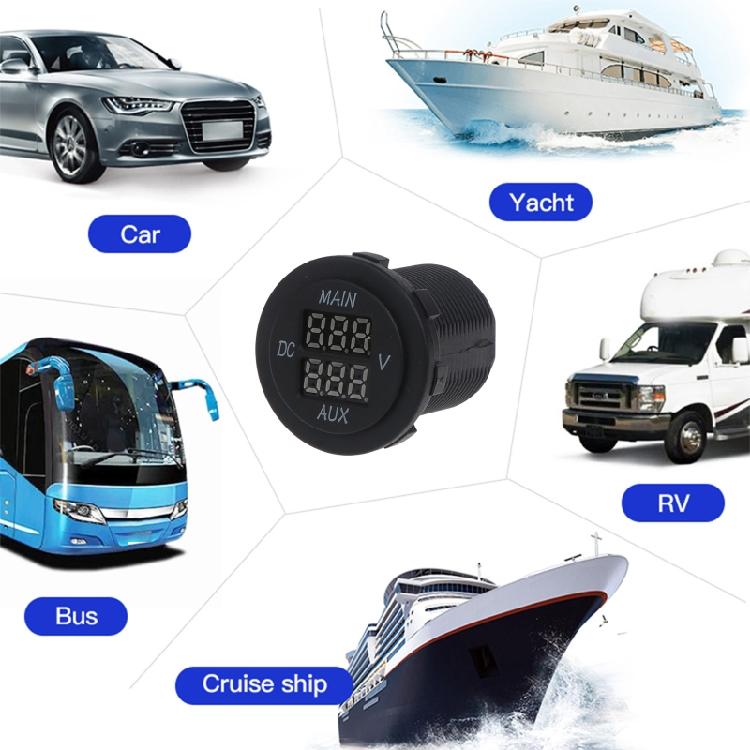 10-60V LED Digital Dual Voltmeter for Car Motocycle Voltage Meter Volt Detector