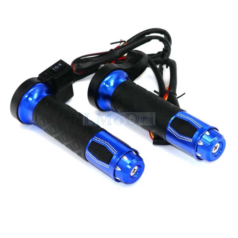 LMoDri Motorcycle Hot Grip Motorbike ATV Scooter Electric Heated Grips 22mm 7/8" Handlebar Hand Warmer Aluminum
