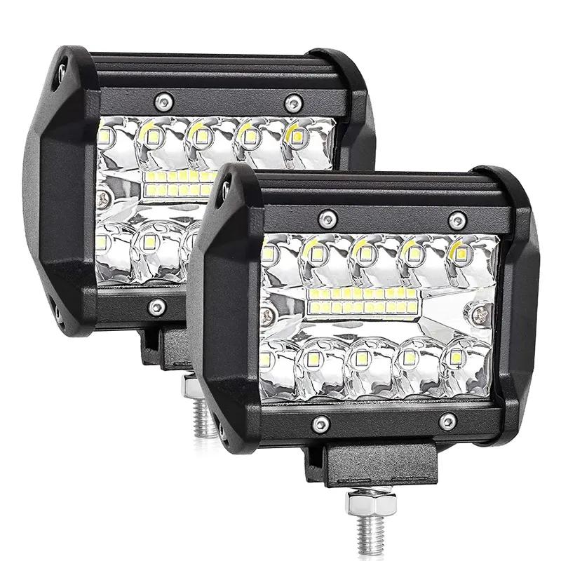 4 Inch 60W Work Light Spot Flood Offroad Car Lights Bar with Universal Trailer Tow Hitch Mount Bracket for Pickup Truck Van