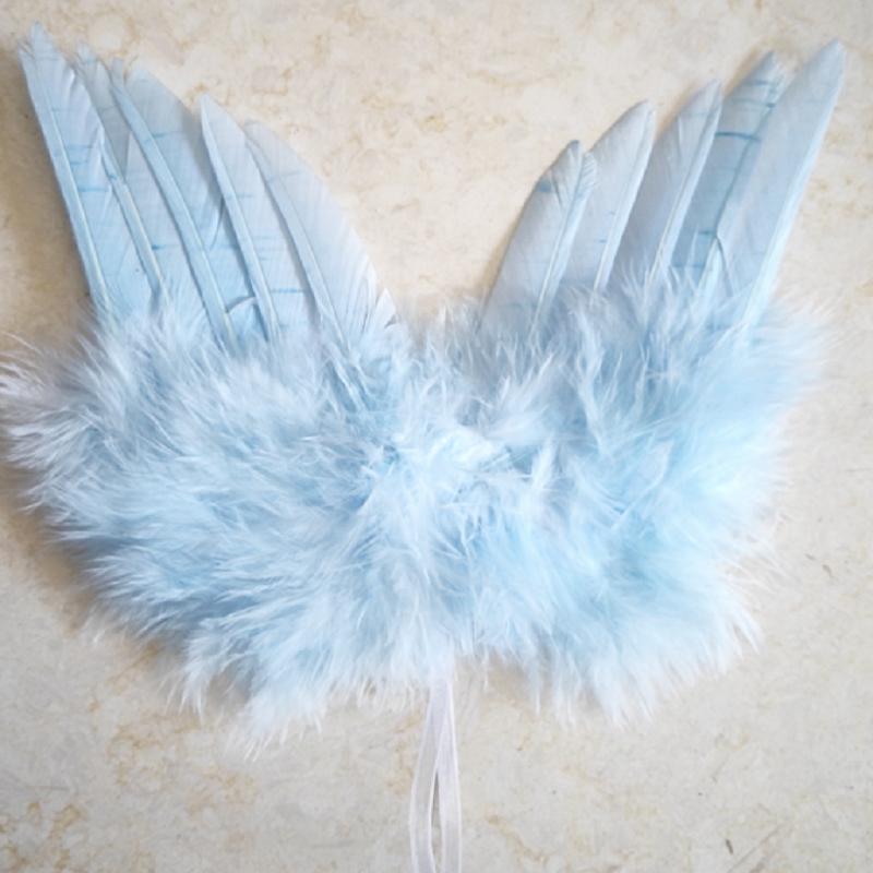 Angel Wings White Feather Newborn Baby Photo Props Christmas Hanging Ornaments Stage Show Masquerade Party Decoration