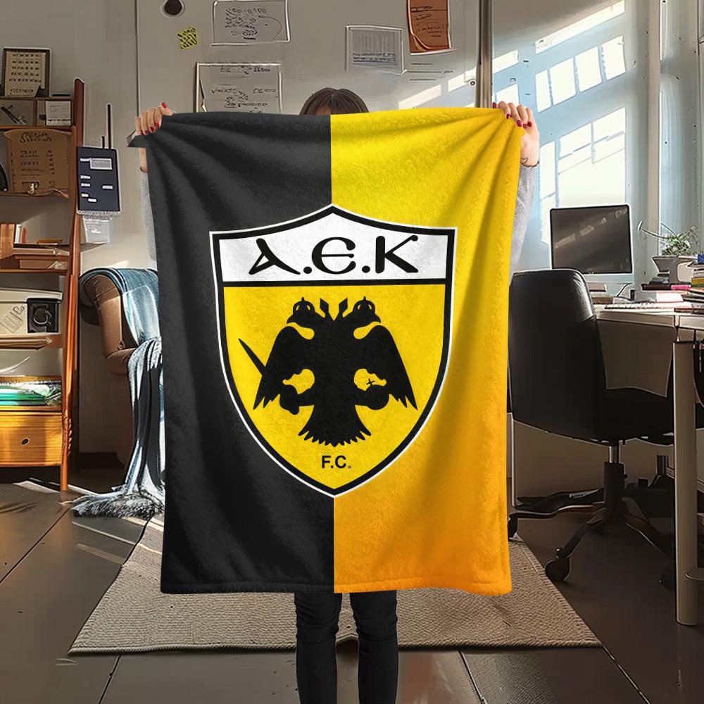 AEK Athens F.C FlAannel Blanket, High quality Comfortable for All Seasons, Home Decor, Warmth and Comfort