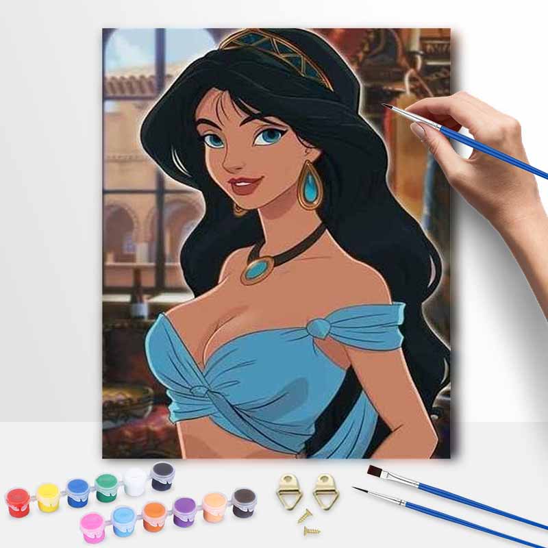Disney Jasmine oil painting digital painting art kit handmade diy painting home decoration gift 20x30cm