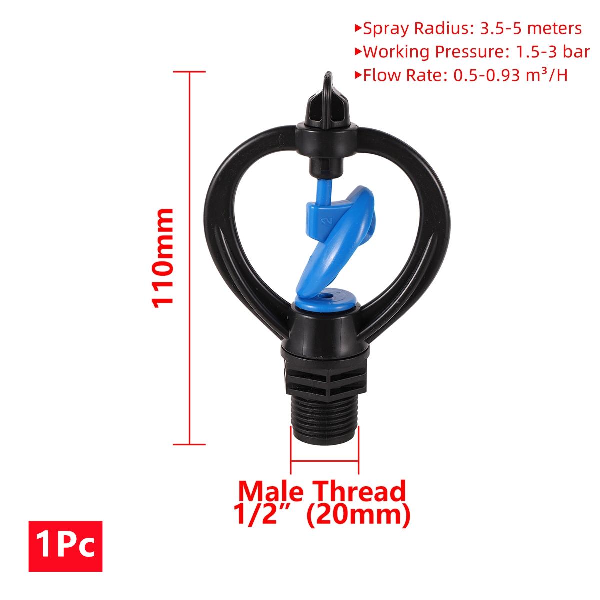

Butterfly-shape 360 Degree Rotating Sprinkler Head 1/2 3/4 Male Thread and 3/4 Female Thread Automatic Garden Irrigation Tool