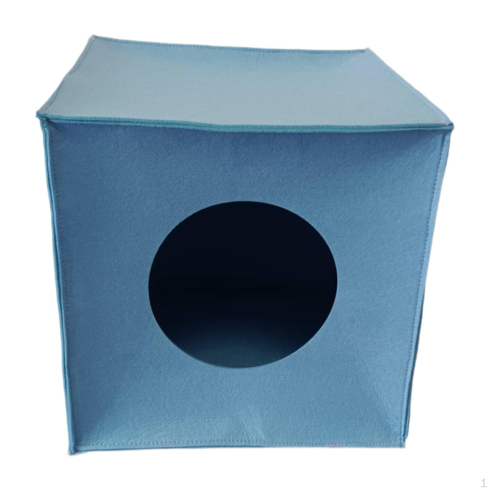 

Cat Cave Bed, Folding Enclosed House for Indoor Cats, Soft Self-Heating Pet Sofa, Thick синий
