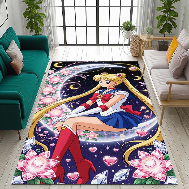 The New 2026 Pretty Guardian Sailor Moon Rug Is Suitable for Home Décor In Game Rooms, Bedrooms, Living Rooms, Sofa Areas, and