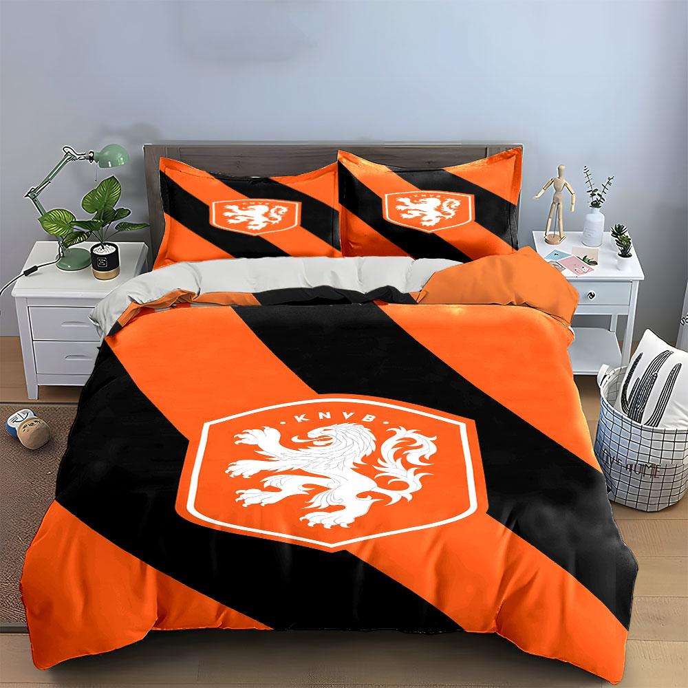 Orange und schwarze Streifen. Bettwäsche-Sets Bettbezug-Sets Bettbezüge Kissenbezüge(1* Bettbezug 2* Kissenbezüge ohne Bettdecke)
