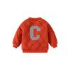 V Neck Letters Thickened Zip-up Shirt Coat Winter Children's Clothing