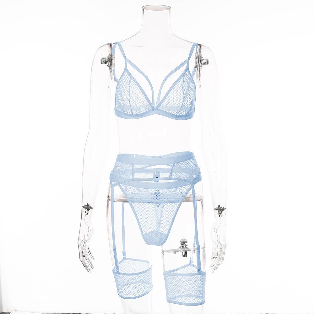 2021 Trendiges Mesh Durchsichtiges Sexy Dessous 5-teiliges Set für Damen