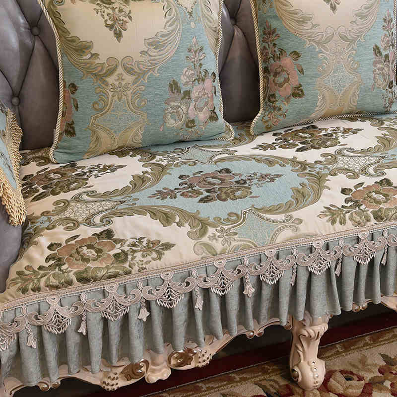Chenille Sofa Cushion American European Luxury Non-slip Sofa Protective Cover  Cushion Living Room Decor Embroidery Slipcover