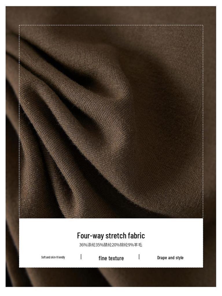 Women's Cotton Cocoon Half-High Collar Knitwear - Slim Fit Solid Color Base Layer Top (Spring/Autumn 2026)