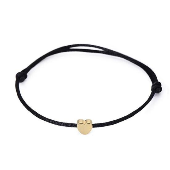 Fashion Women Heart Charm Rope Lucky Bracelet Bangle Adjustable Jewelry Gift