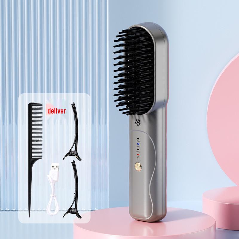 

Cross-Border Wireless Straightening Comb: Gentle on Hair, for Straight and Curly Styles, with Negative Ion Electric Heating 18x3.5x4.2cm чорний