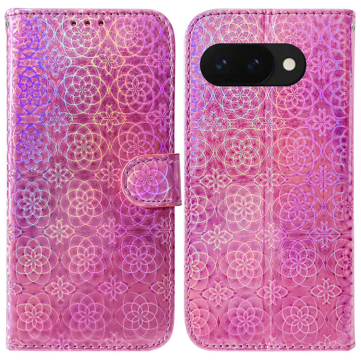 For Google Pixel 9a Stand Case Dazzling Flower Leather Phone Cover A