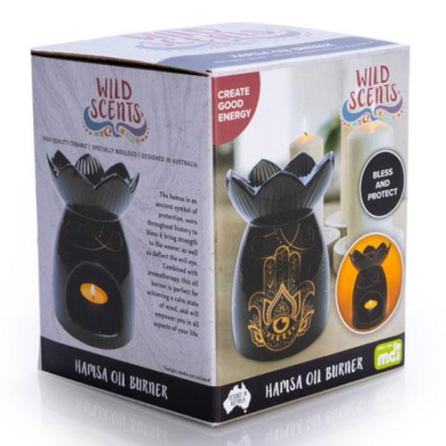 Calming Oil Burner with Bowl (Hamsa)