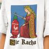 Tricou Sir Racha, Tricou Sriracha, Tricou artă medievală, Merch pentru fanii Sriracha, Tricou retro medieval, Umor cu sos de ardei iute, Tricou meme amuzant