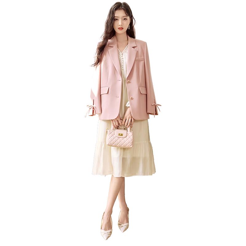 Xiangying Women s Elegant Pink Blazer L