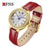 OFNS Women's Luxury Watch: Round Diamond-Inlaid, Versatile Ins Style, Calendar, 30M Waterproof
