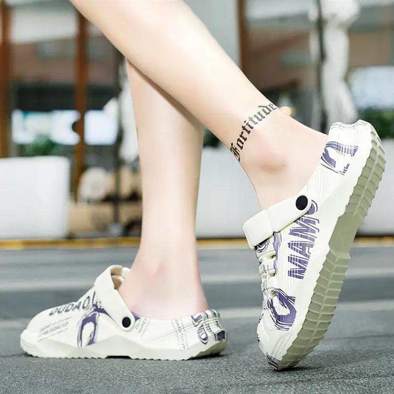 Trendy Fashion Hole Shoes Men's Summer Thick-soled Soft Elastic Slippers Comfortable Outdoor Sports Non-slip Casual Slippers