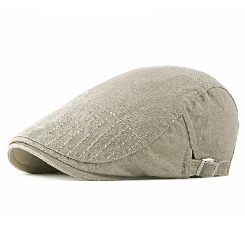 Spring and Summer Cotton Geometric Print Newsboy Caps Flat Cap Men and Women Painter Beret Hats 183