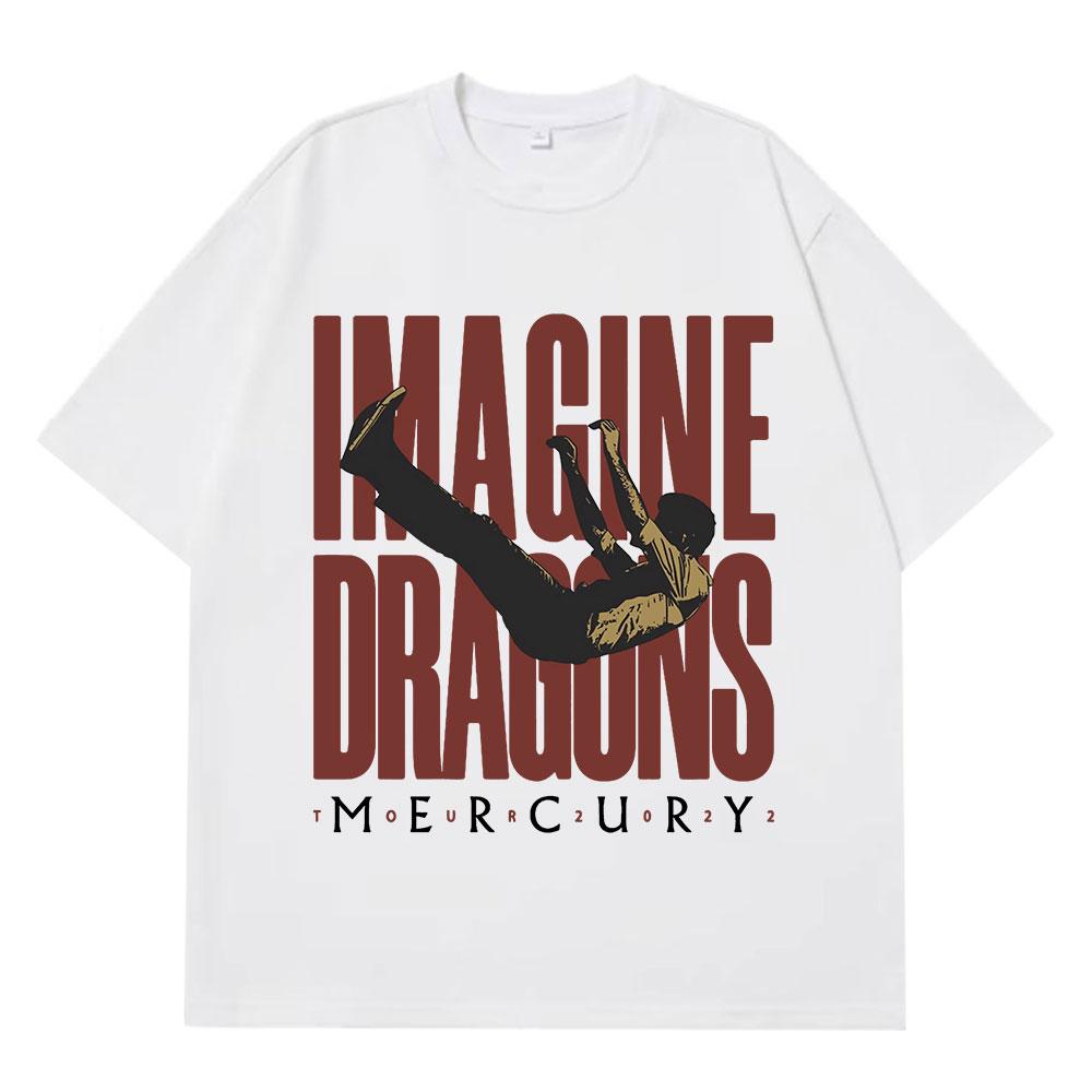 Imagine Dragons Mercury Tour Concert T Shirt Hip Hop Rock Band Tshirt Unisex Women Harajuku Cotton Loose Short Sleeve Top Unisex