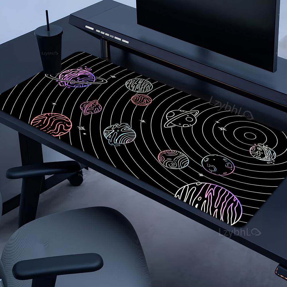 Solar System Planets Mouse Pad XXL Large Gaming Mousepad Esports Gamer Long Desk Mat Office Keyboard Rubber Anti-slip MousePad