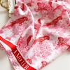 Yellow Lemon Print Silk Scarf 70x70cm Women Square Headban