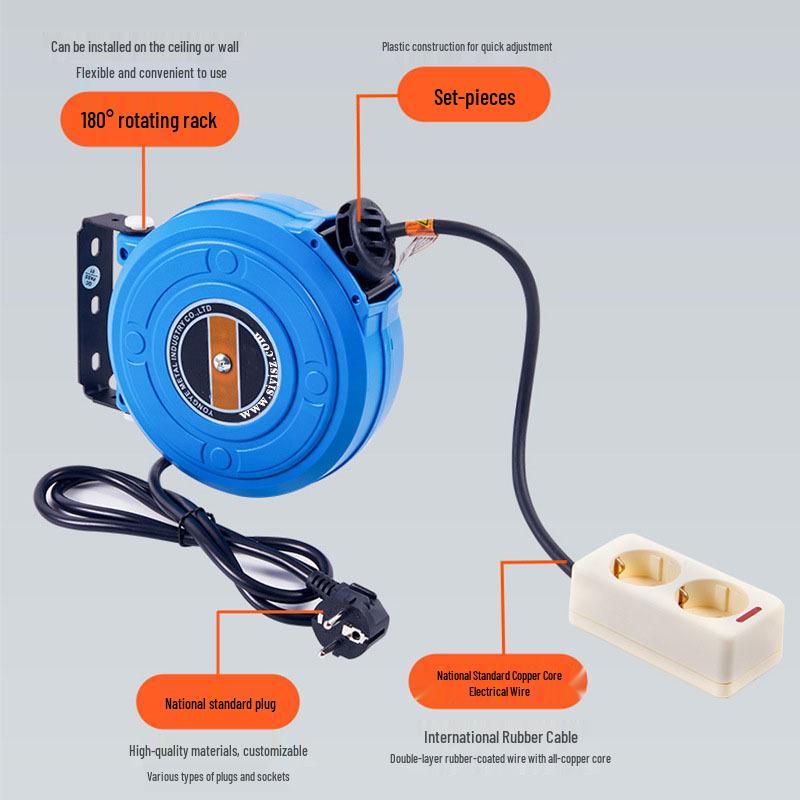 Compact 5M Automatic Retractable Cable Reel with Copper Core