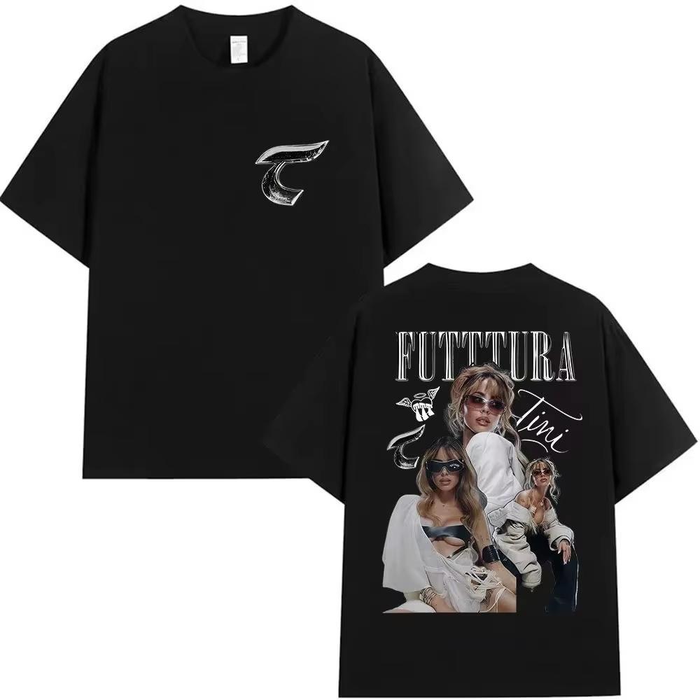 Hip Hop Pop Music Tops Singer Tini Stoessel Futtura Tour Album 2026 Tshirts Fashion Oversized Tshirt Print Cotton T Shirts