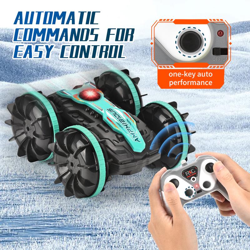 Amphibious 4WD RC Car: 2.4G Remote Control, Double-Sided Tumbling, Climbing Stunt Toy