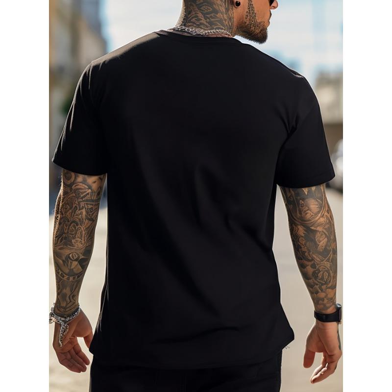 European Size Hunting Season Print T Shirt, Tees For Men, Casual Short Sleeve T-shirt For Summer