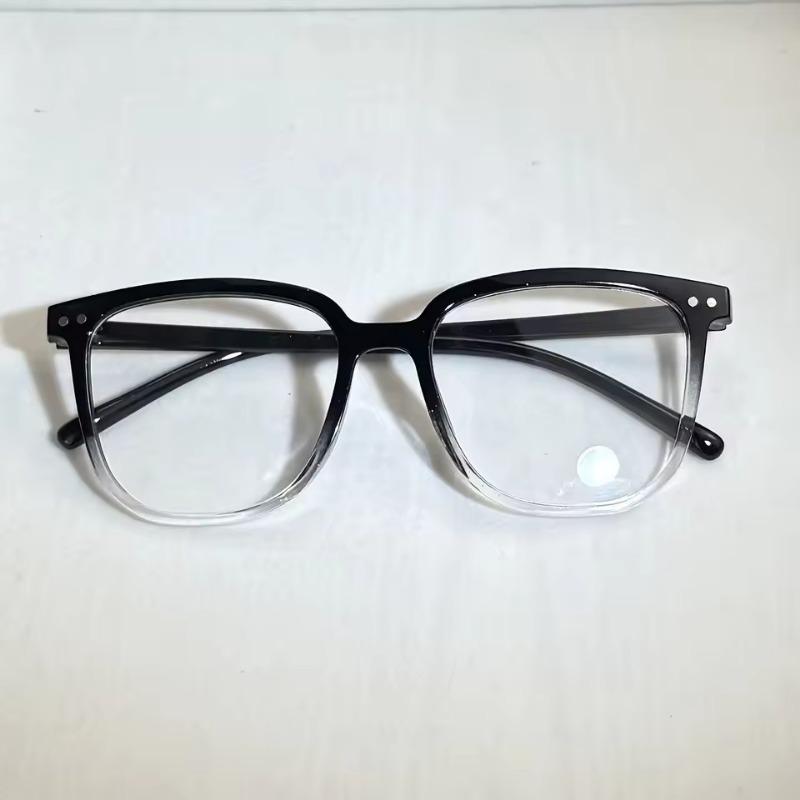 Square Fashion Anti Blue Light Photochromic Glasses for Men and Women Full Rim Lightweight Plastic Frame