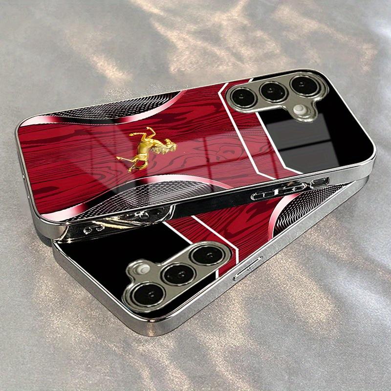 Rosewood Golden Horse High-end PhoneCase Electroplated Glass PhoneCase for Samsung Galaxy S26 S25 S24 S23 S22 S21 FE,Ultra,Plus