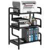 Storage Shelf with 3 Levels Metal Shelf Industrial Design Steel Structure 55 X 40 X 77 Cm Black