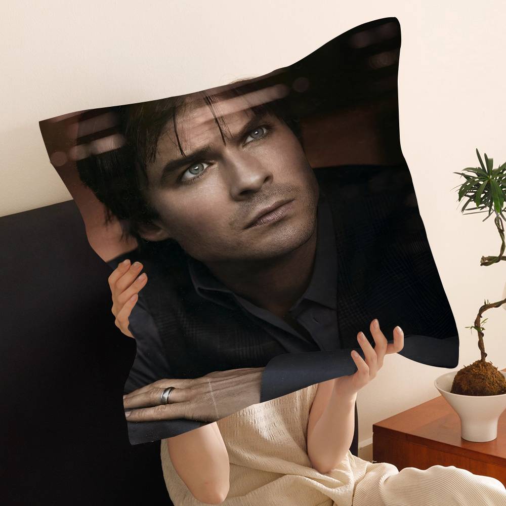Pc Damon Salvatore Vampire Diaries Kissenbezug Auto Überwurf Kissenbezug für Sofa Auto Weihnachtsgeschenk xcm xcm
