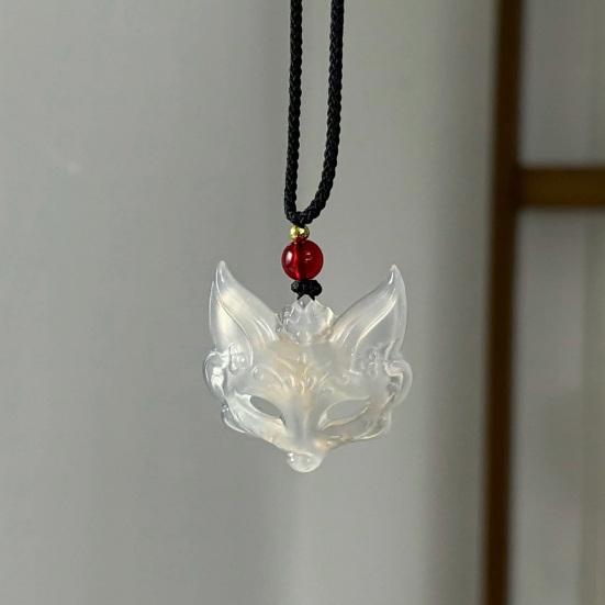 Yousheng Maska Lisa Naszyjnik Strażnika Tradycyjna Chińska Estetyka Wisiorek Unisex Pleciony Sznurek Prezent dla Par i Przyjaciół