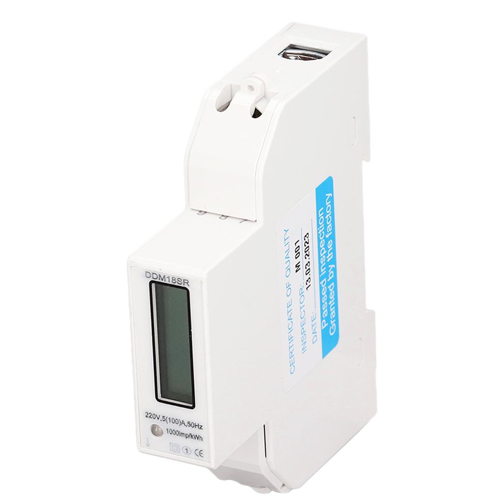 DC220V Electric Energy Meter LCD Display IP51 Waterproof Remote RS485 Single Phase Electricity Usage Monitor 5‑100A