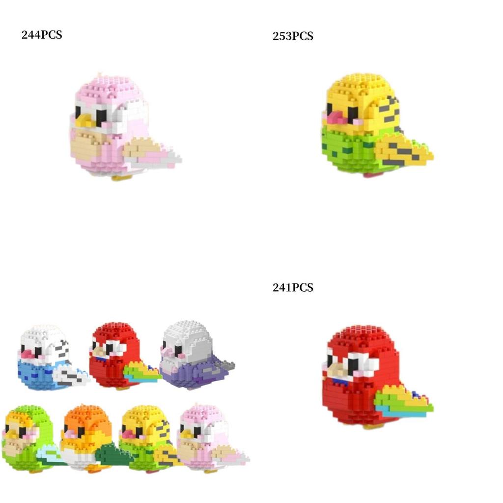 Cute Cartoon Bird Animal Plush Toy Desktop Decoration Educational Diy Building Blocks Gift