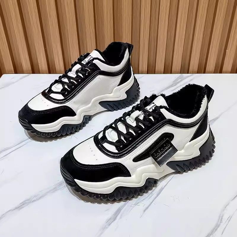 

Женские кроссовки «папины» осень 2025 новая платформа с увеличенной высотой ретро универсальные маленькие белые спортивные и повседневные маленькие белые туфли 40