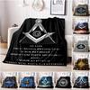 1PC Freemasonry Theme Printed Blanket, All Season Lightweight Home Office Outdoor Nap Multifunctional Blanket A7