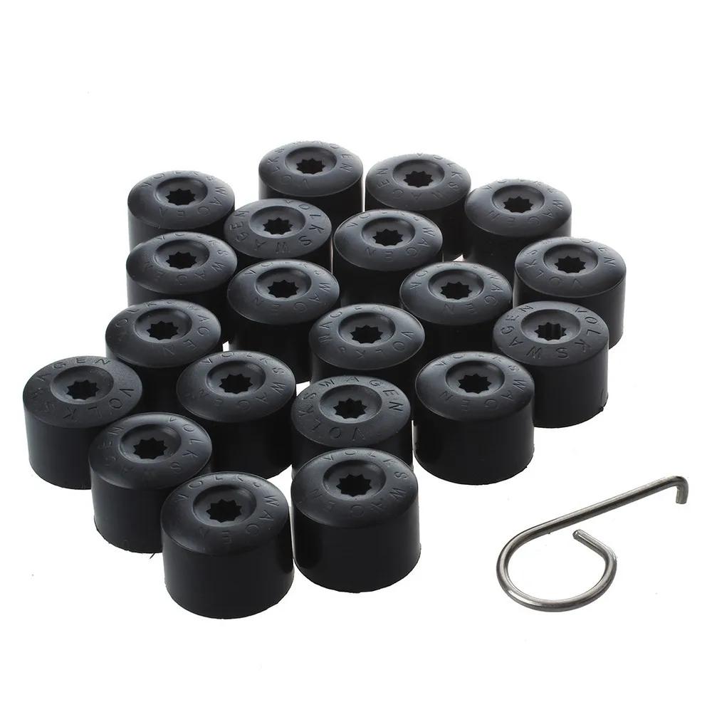 YKPSC1 20Pcs for VW Tiguan Golf MK5 Passat B7 Wheel Tire Hub Cap Nut Bolt Cover Rim Tyre Screws Plugs Studs Car Decorations Accessories