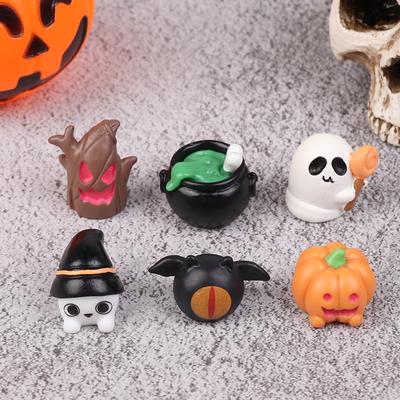 6Pc Cute Halloween Micro Landscape Miniature Figurines Resin Crafts DIY Mini Fairy Garden Desktop Ornament