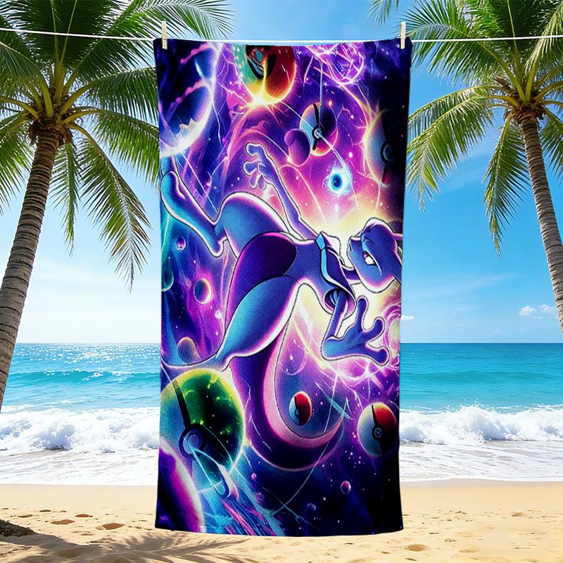 1Pc Electric Pokmon Adventure Beach Towel, Quick Dry, Multi-Use for Beach Pool Gym Yoga Home Travel, Christmas, Halloween, Xmas Gift M928496