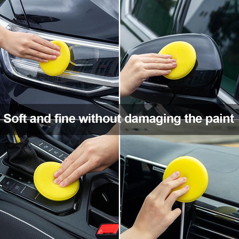 Car Foam Sponge Wax Applicator Cleaning Detailing Pads Car Waxing Polishing Pad Home Car Wash Care 10cm Car Cleaning Kit