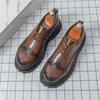 Herren Business Lederschuhe große Größe Außenhandel neue Herren Britischer Stil Plateau Lederschuhe Modetrend Freizeitschuhe